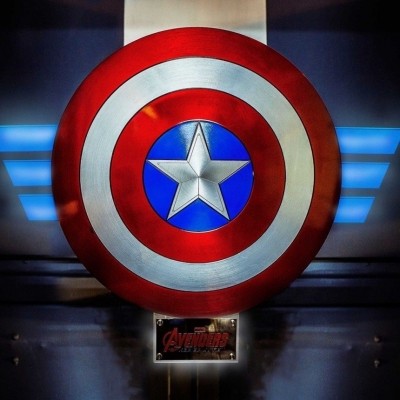 상품 이미지 태그 캡틴아메리카 방패 1:1 라이프 사이즈 킹아츠 벽걸이형 MPS022